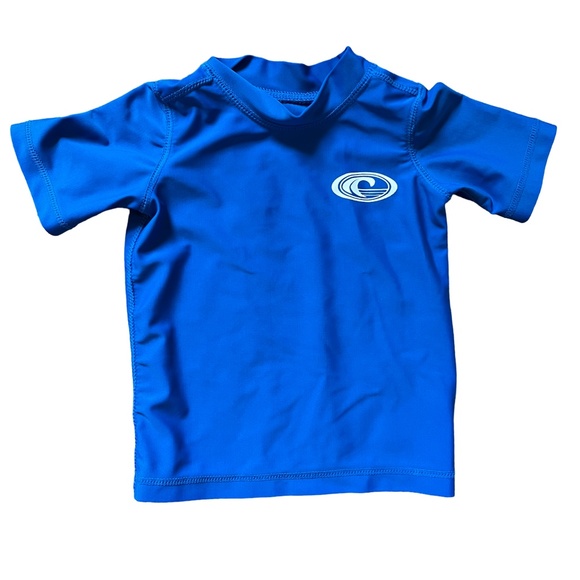 Koala Kids Blue Rash Guard & Rainbow Swim Trunks, Size 6 Months - Picture 2 of 6